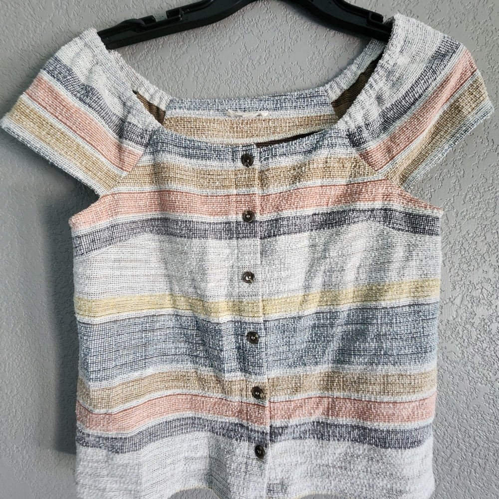 Striped Button-Up Top